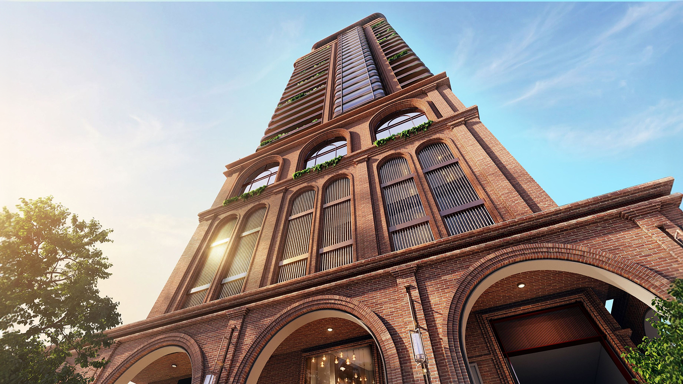 Aerial view of Worli House, a 30-storey boutique commercial development in Worli, Mumbai